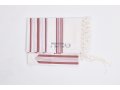 Hallel Wool Tallit Non Slip Prayer Shawl with Maroon Stripes