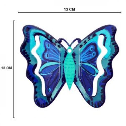 Hand Painted Wall Decor, Shades of Blue Butterfly at 5.1