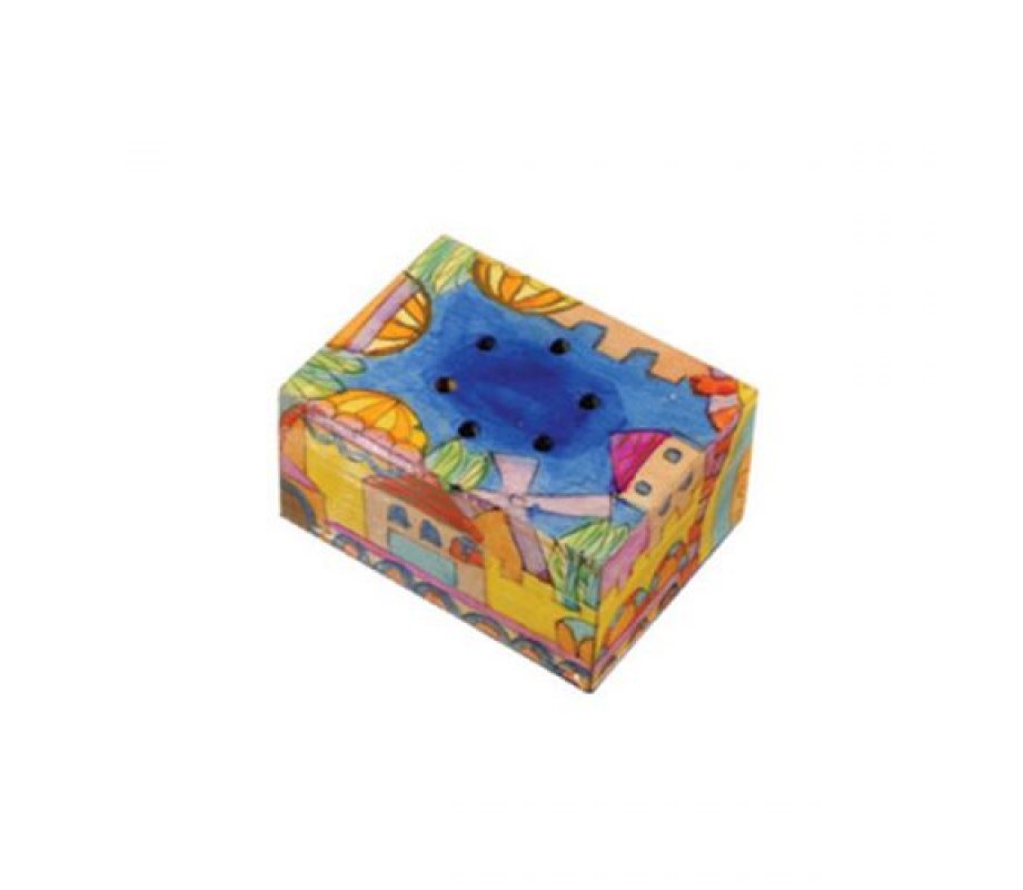 Hand Painted Wood Spice Box with Cloves, Old City of Jerusalem - Yair Emanuel