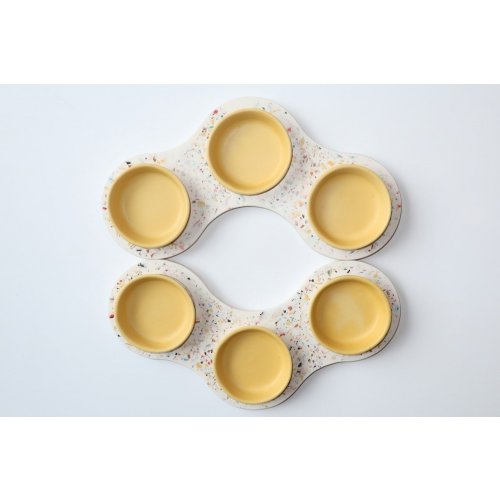 Handcrafted Abstract Passover Seder Plate, Yellow Plate Design - Graciela Noemi