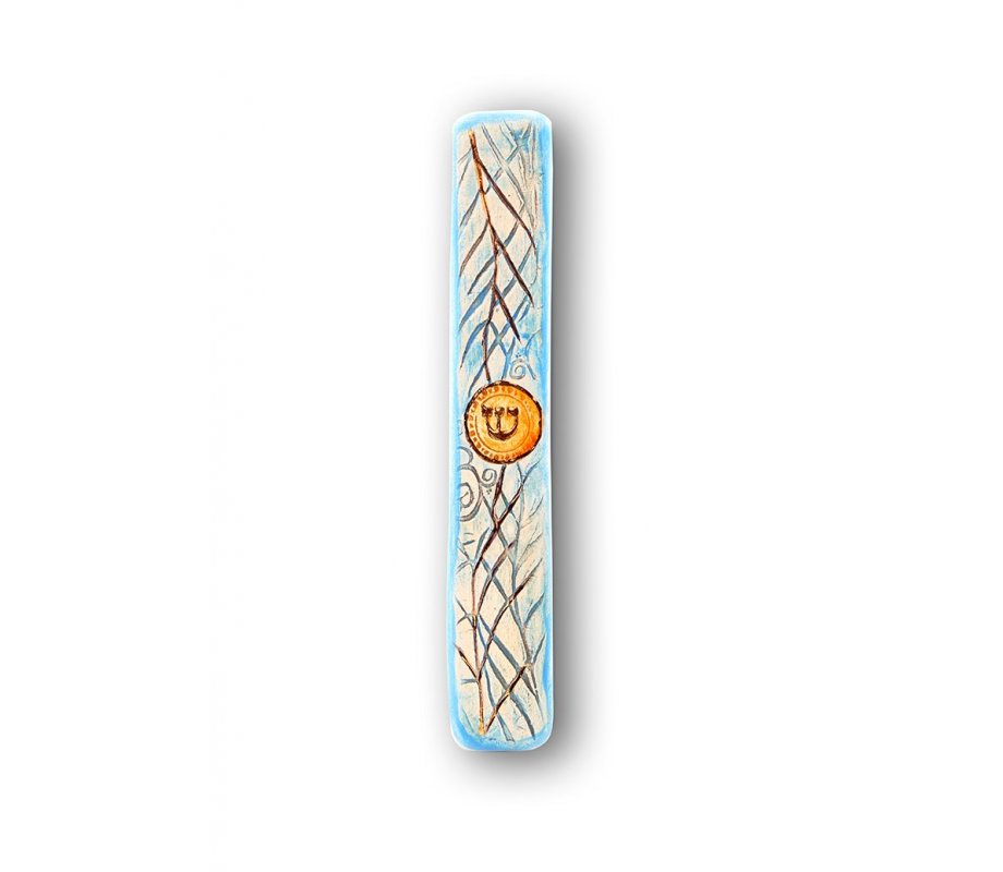 Handmade Ceramic Mezuzah Case, Date Branches - Amir at Art in Clay