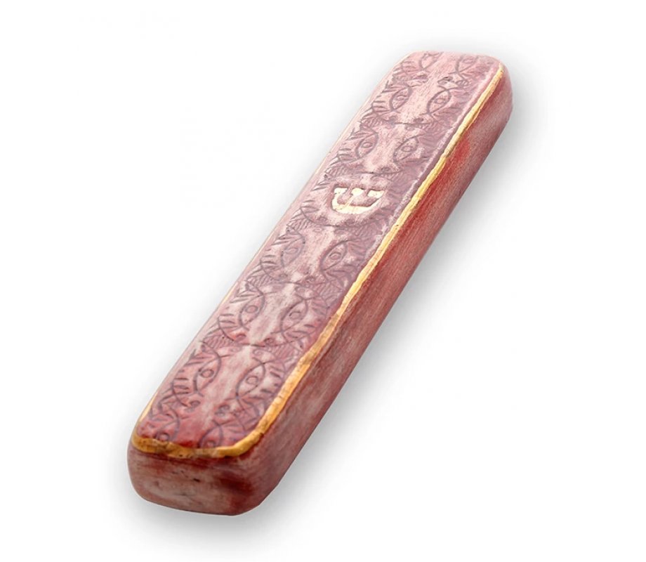 Handmade Ceramic Mezuzah with Decorative Design - Art in Clay