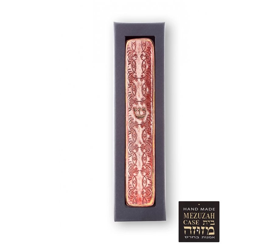 Handmade Ceramic Mezuzah with Decorative Design - Art in Clay
