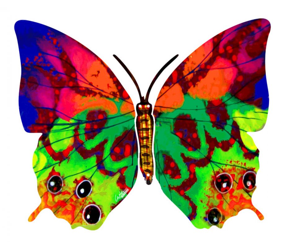 Hava Butterfly Double Sided Steel Wall Sculpture - David Gerstein