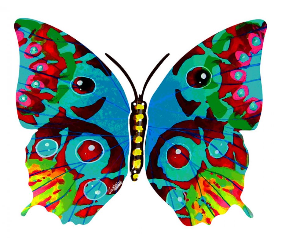 Hava Butterfly Double Sided Steel Wall Sculpture - David Gerstein
