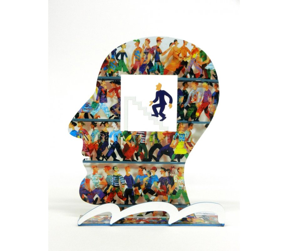 Head to the Top Free Standing Double Sided Head Sculpture - David Gerstein