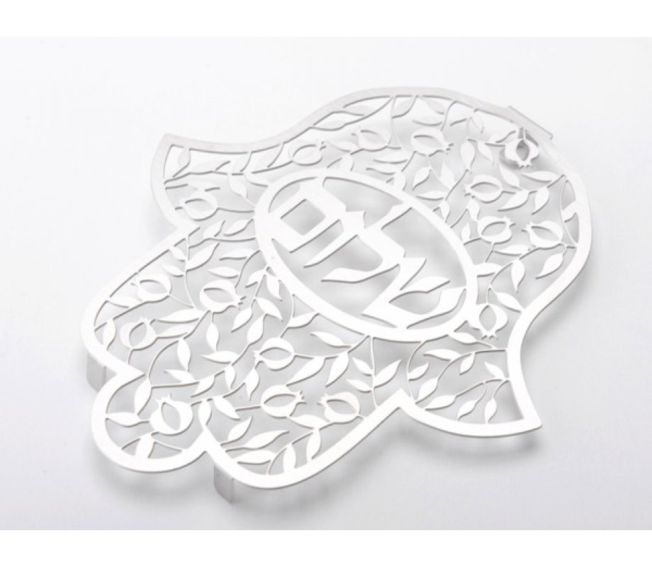 Hebrew Floating Letters Wall Hamsa - Shalom Blessing by Dorit Judaica