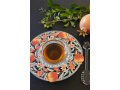 Honey Dish with Glass Bowl, Pomegranates in Lively Colors - Dorit Judaica