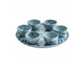 Israel Museum Blue Flower Passover Seder Plate with Matching Dishes