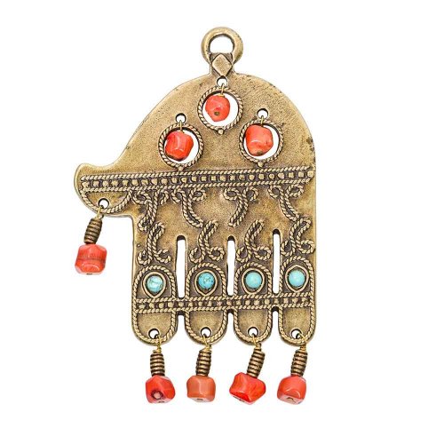 Israel Museum Brass Beaded Wall Hamsa