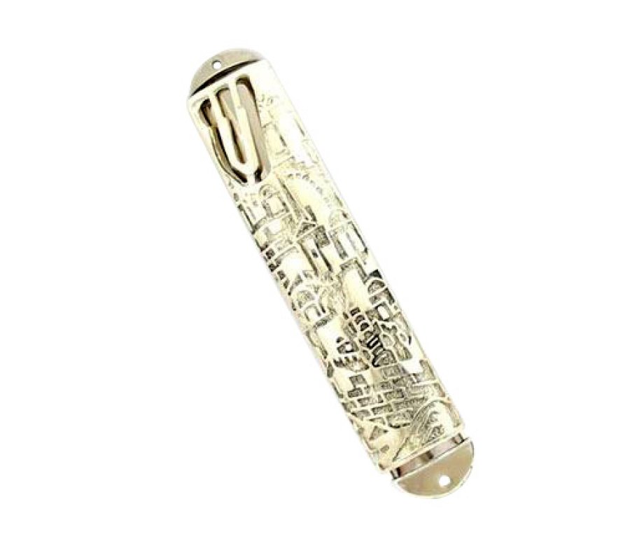 Jerusalem Overlay Design Mezuzah Case