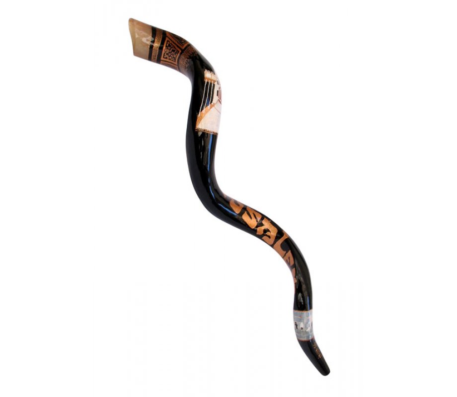 Jerusalem Temple Hand Painted Yemenite Shofar