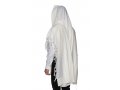 LaMenatzeach Wool Tallit Non Slip Prayer Shawl - Pure White
