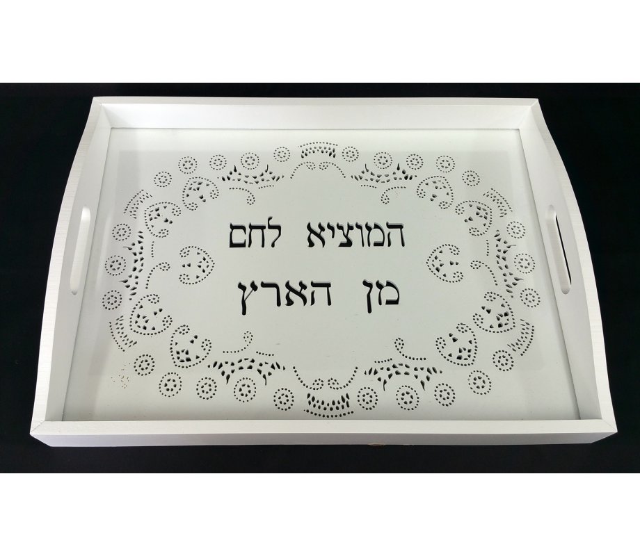 Lace design White challah Board