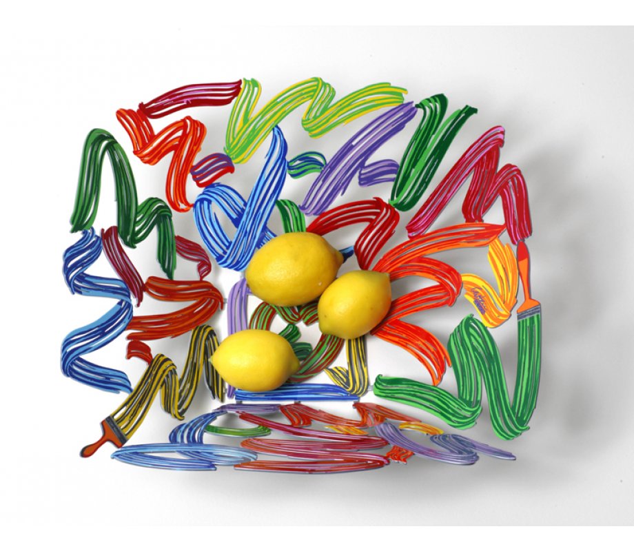 Laser Cut Fruit Bowl or Wall Decoration - Brush Strokes by David Gerstein