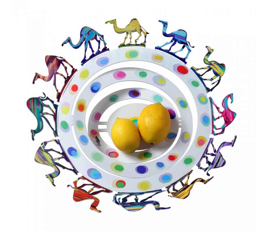 Laser Cut Fruit Bowl or Wall Decoration - Camels by David Gerstein