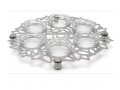 Laser Cut Seder Plate with Cutout Flowers and Glass Bowls - Dorit Judaica