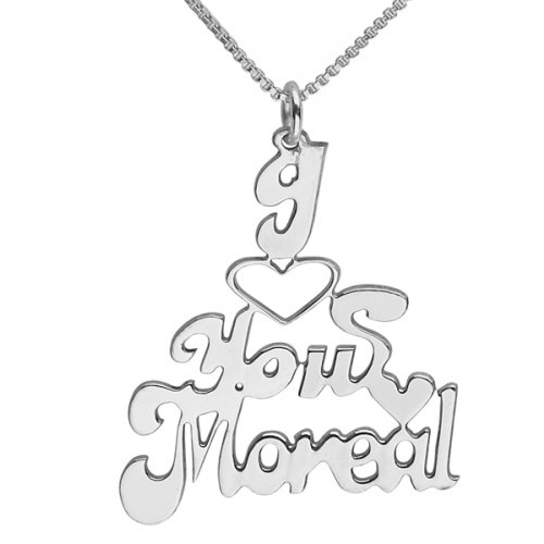 Love you English Name Necklace in Silver