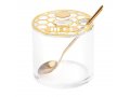 Lucite Rosh Hashanah Honey Dish with Spoon - Honeycomb Design