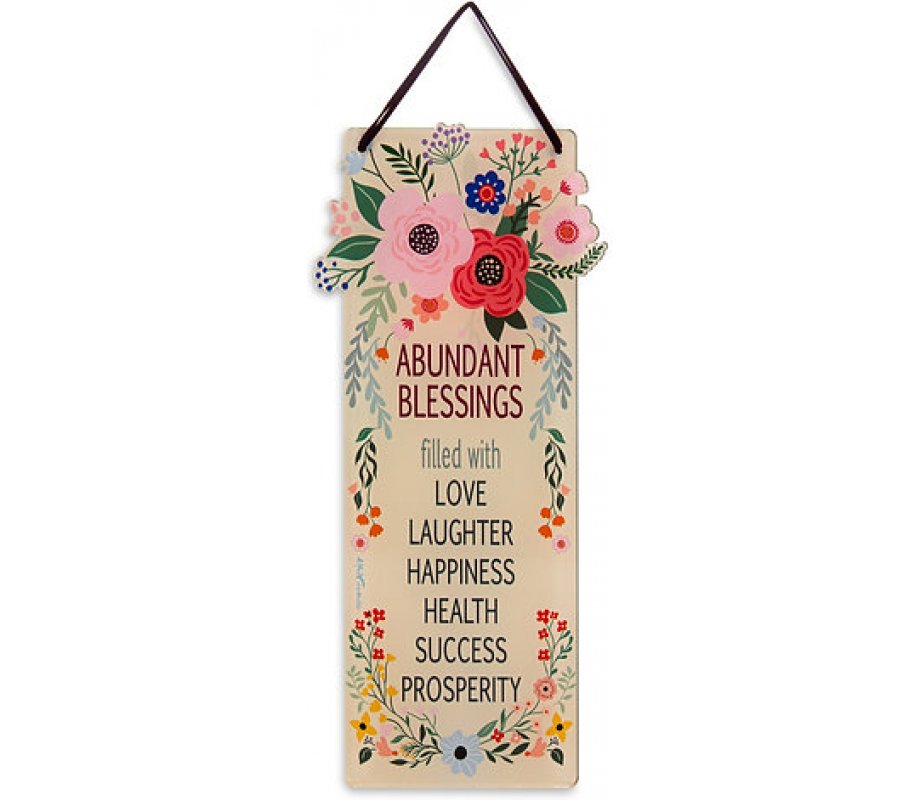 Lucite Wall Hanging, Blessings in English with Flower Design - Dorit Judaica