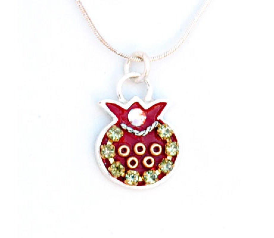 Maroon Pomegranate necklace by Ester Shahaf