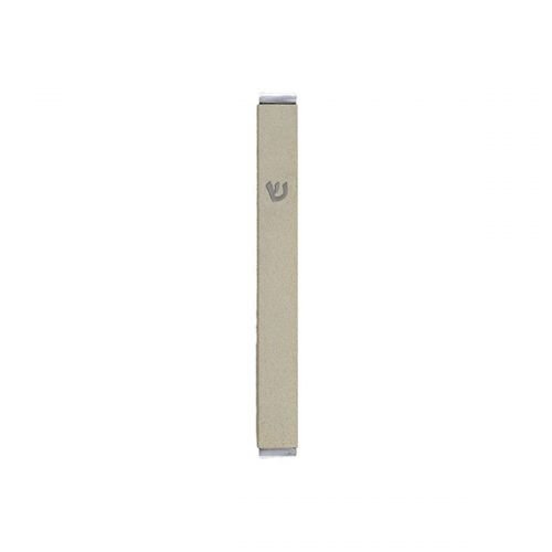 Matte Metal Mezuzah Case with Shin Letter, Pearl - Yair Emanuel