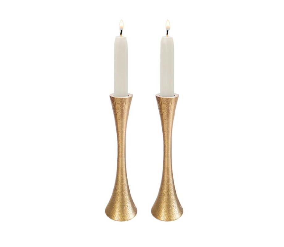 Medium Matte Brass Candlesticks - Yair Emanuel
