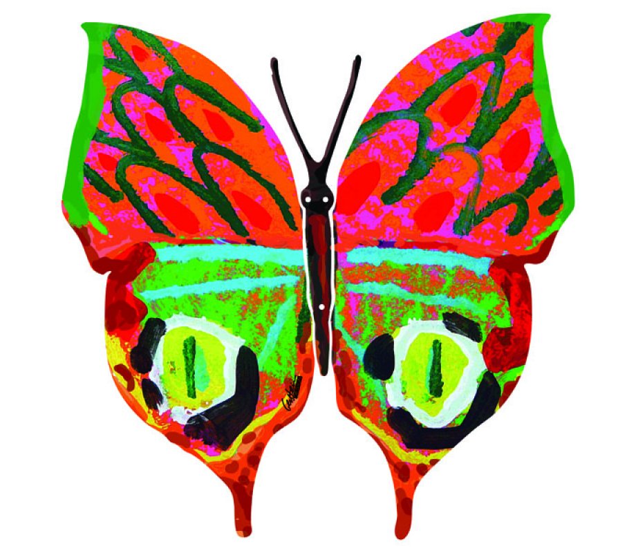 Merav Butterfly Double Sided Steel Wall Sculpture - David Gerstein