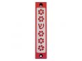 Mezuzah Case with Five Flowers and Shin in Dark Colors, 4 Inches Height - Agayof