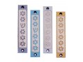 Mezuzah Case with Five Flowers and Shin in Light Colors, 4 Inches Height - Agayof