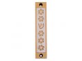 Mezuzah Case with Five Flowers and Shin in Light Colors, 4 Inches Height - Agayof