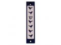 Mezuzah Case with Six Doves and Shin in Dark Colors, 4 Inches Height - Agayof