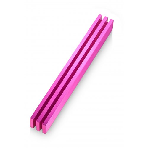 Mezuzah Case with Vertical Channels Forming a Shin Letter, Deep Pink - Adi Sidler