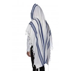 Modim Classic Wool Tallit - Royal Blue Stripes