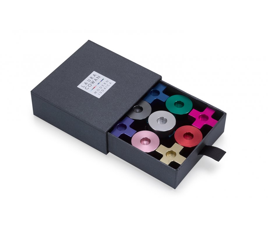 Multicolor Tic Tac Toe Hanukkah Menorah - Laura Cowan