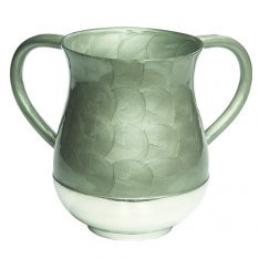 Netilat Yadayim Wash Cup, Silver Circle Design - Aluminum