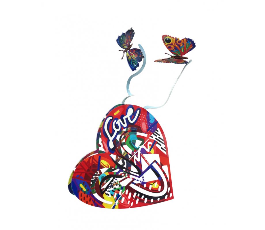 Open Heart Free Standing Double Sided Heart Sculpture - David Gerstein