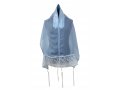 Organza Tallit Prayer Shawl Set With Decorative Floral Panel, Blue - Ronit Gur