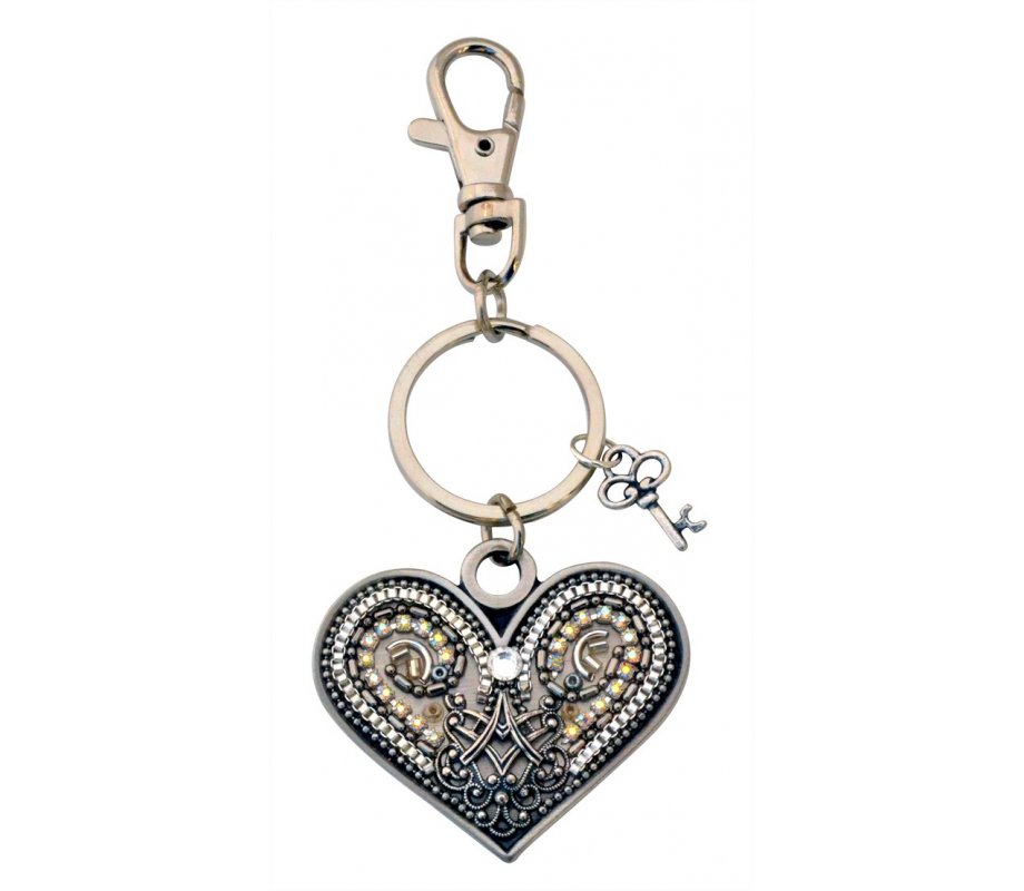 Oriental metalwork Heart Keychain by Ester Shahaf