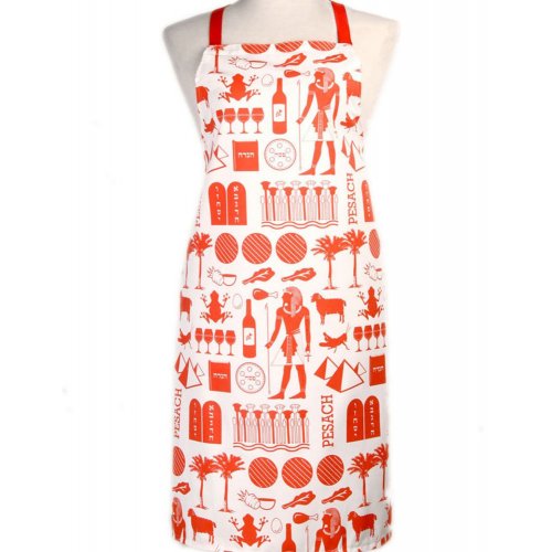 Pesach Symbols Kitchen Apron - Barbara Shaw