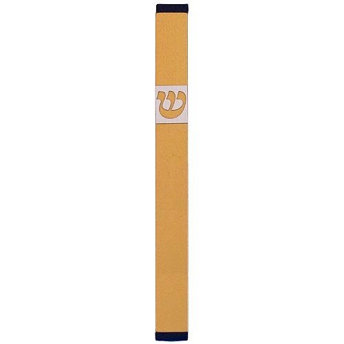 Pillar Mezuzah Case with Curving Shin in Light Colors, 6 Inches Height - Agayof