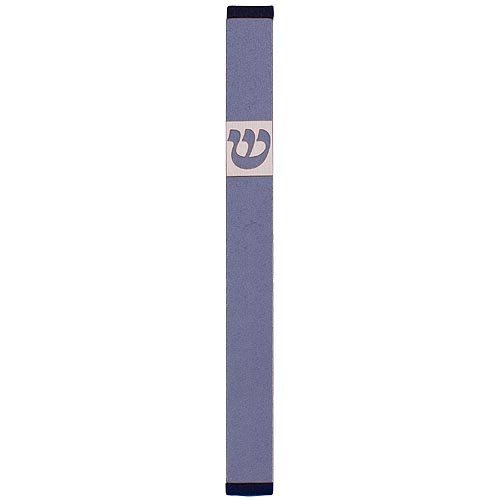 Pillar Mezuzah Case with Curving Shin in Light Colors, 6 Inches Height - Agayof