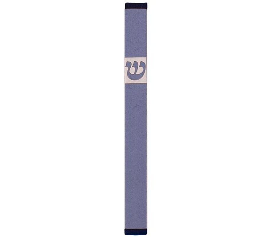 Pillar Mezuzah Case with Curving Shin in Light Colors, 6 Inches Height - Agayof