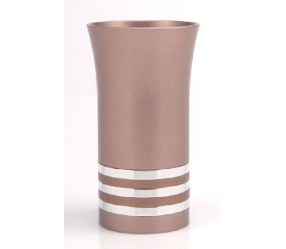 Pink Kiddush Cup with Silver Stripe- Agayof