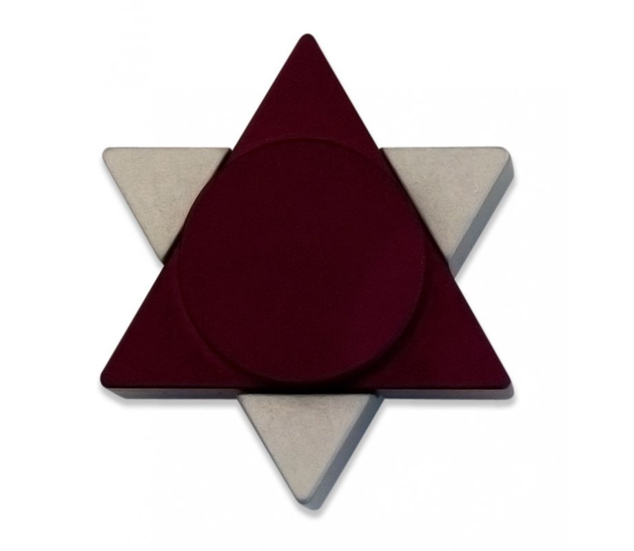 Purple Anodized Aluminum Travel Shabbat Candlesticks, Star of David - Avner Agayof
