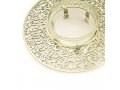 Raised Honey Dish with Cutout Pomegranates and Shanah Tovah, Brass - Yair Emanuel