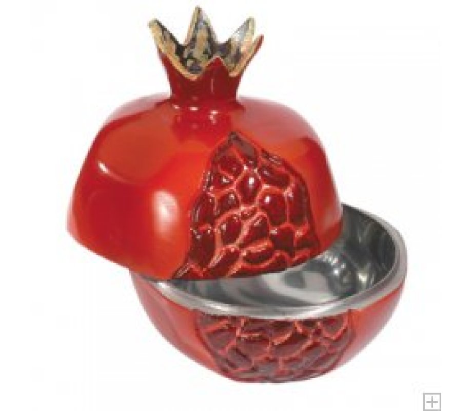 Red Aluminum Pomegranate Shaped Honey Dish - Yair Emanuel