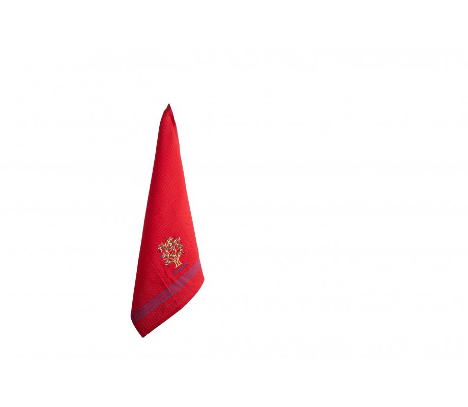 Red Dish Towel with Pomegranate Tree - Yair Emanuel