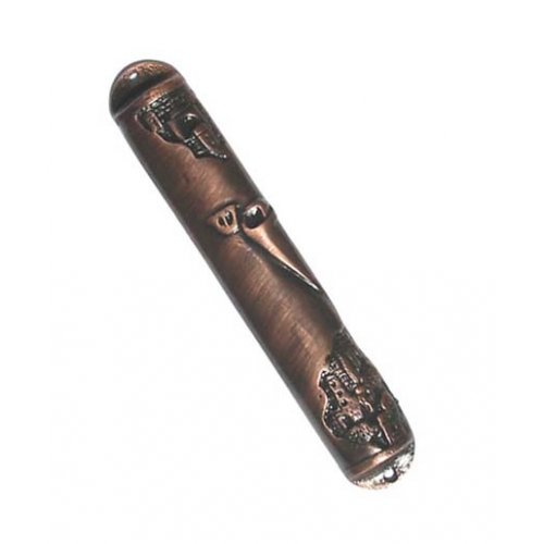 Red Pewter Antique Style Mezuzah Case