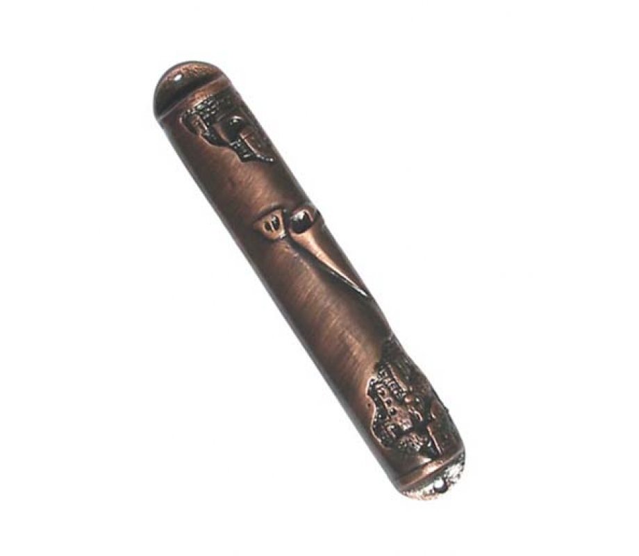 Red Pewter Antique Style Mezuzah Case